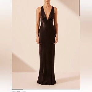 Shona Joy La Lune Plunged Cross Back Mack Dress